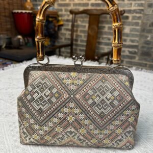 New Chinese style women's bag, intangible cultural heritage, brocade, cheongsam, Hanfu, bamboo hand-held, original brocade, niche light luxury